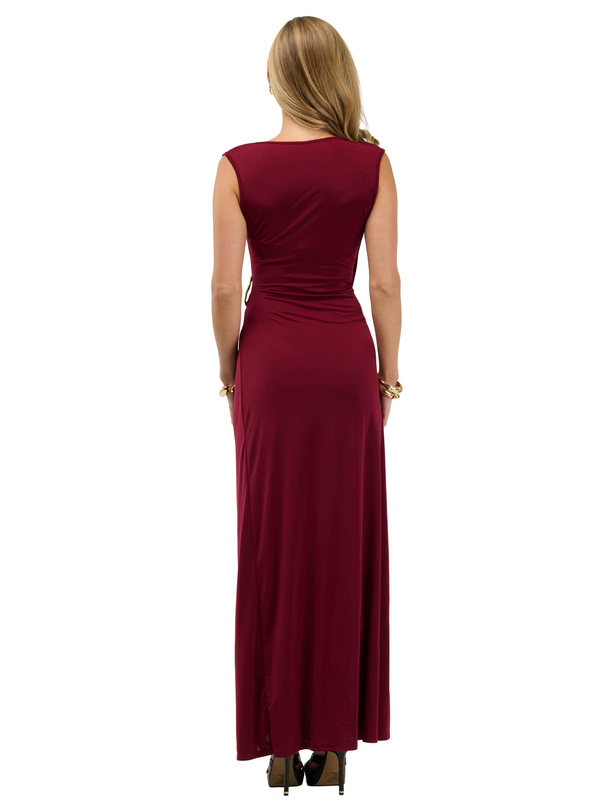 24seven Comfort Elevate Womens Sleeveless V-Neck Wrap Maxi Dress