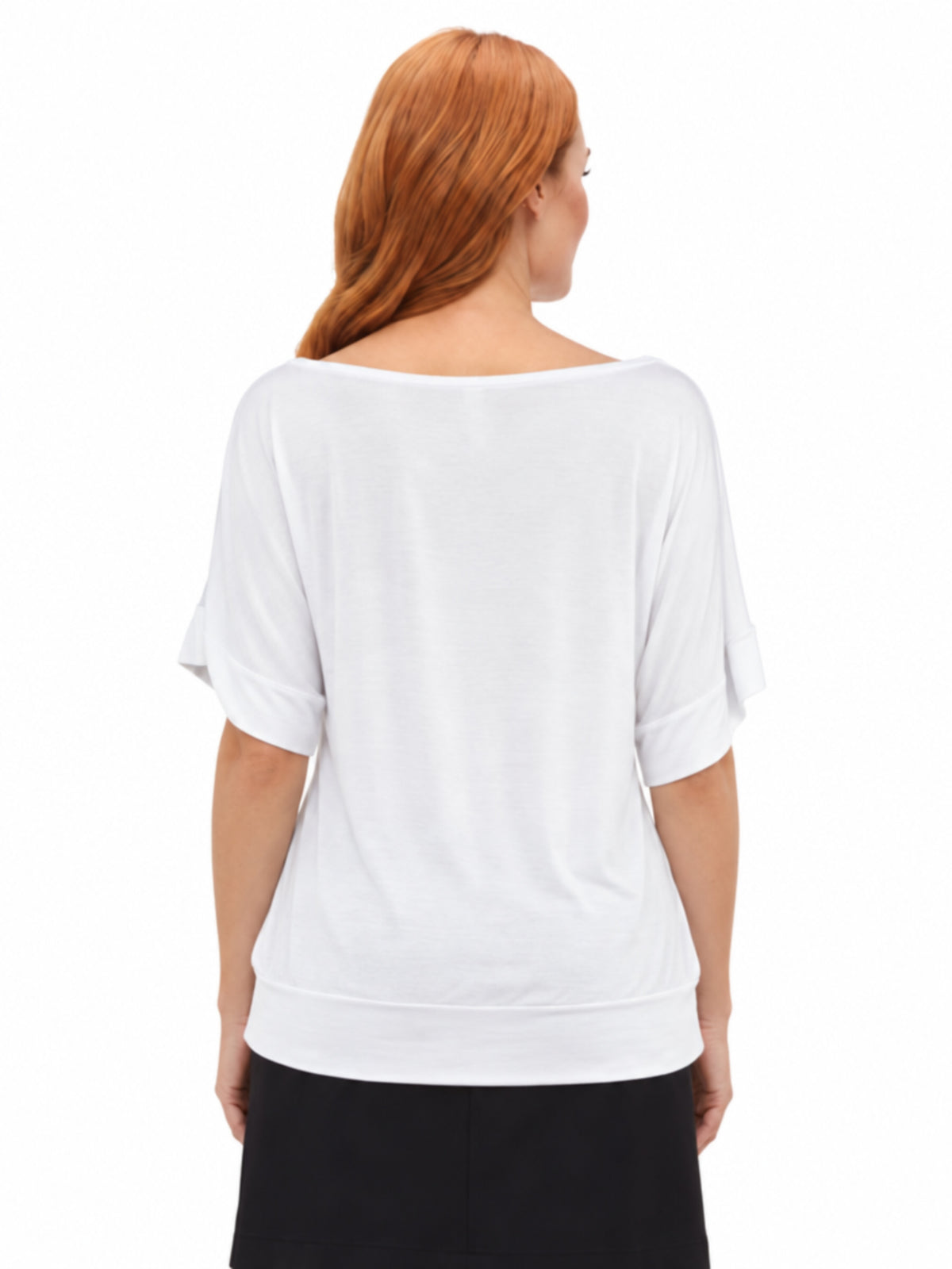 24seven Comfort Basic Maternity Wide Boat Neck Loose Fit Dolman Sleeve Top