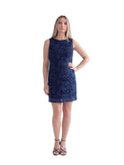 24seven Comfort Elevate Maternity Lace Sleeveless Boat Neck Mini Shift Dress