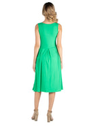 24seven Comfort Essential Maternity V Neck Sleeveless Fit N Flare Pocket Midi Dress