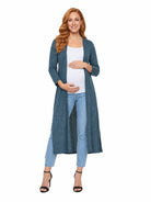 24seven Comfort Essential Maternity Open Front Long Knit Jacket