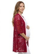 24seven Comfort Elevate Maternity Lace Open Front Three-Quarter Sleeves Jacket