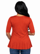 24seven Comfort Basic Maternity Three Quarter Sleeve V Neck Swing Tunic Top