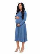 24seven Comfort Essential Maternity Midi Length Fit N Flare Pocket Dress