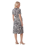 24seven Comfort Essential Maternity Abstract V Neck Short Sleeve A Line Midi Dress