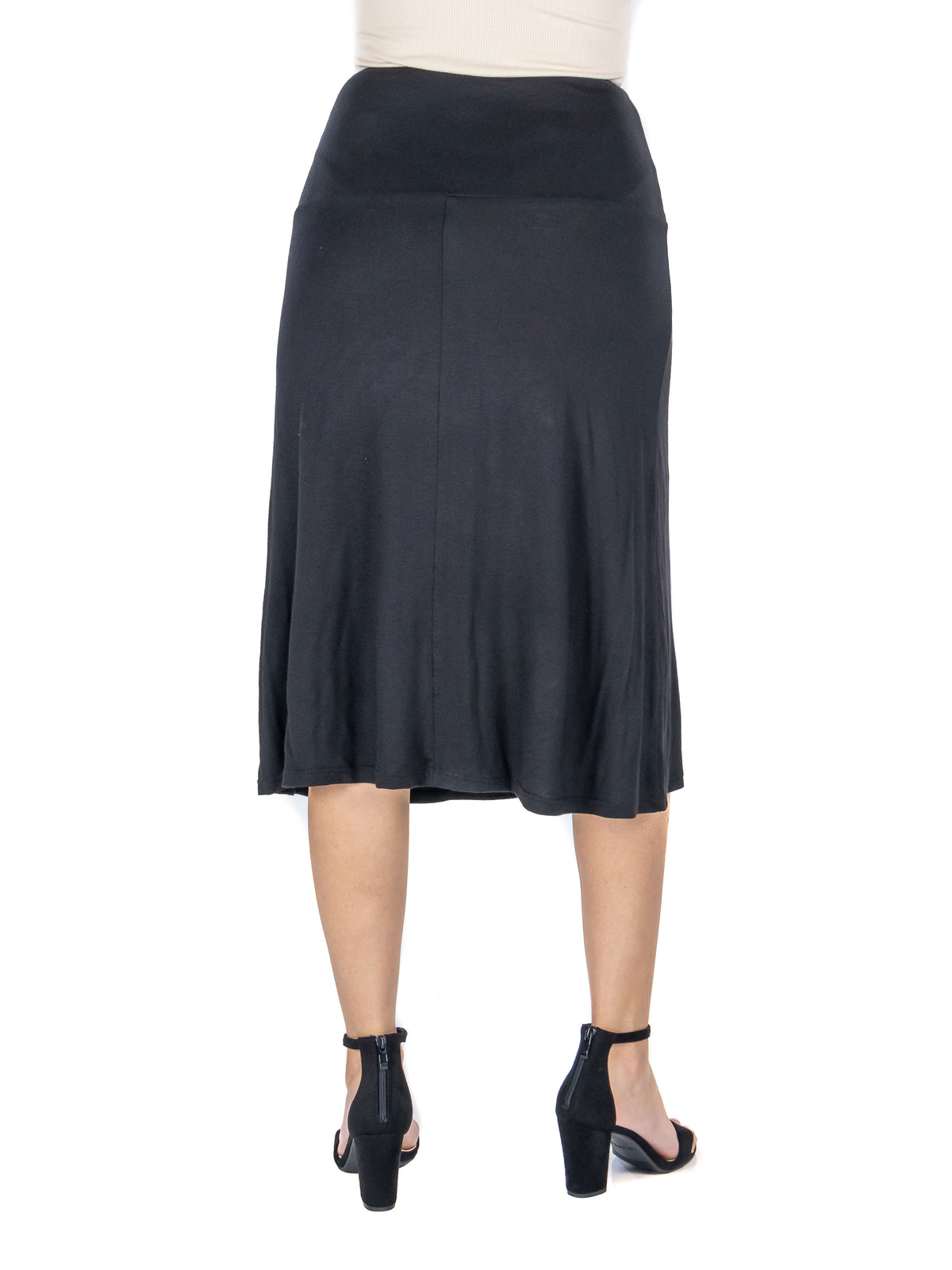 24seven Comfort Basic Maternity Elastic Waist Knee Length A Line Skirt
