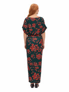 24seven Comfort Elevate Maternity Elegant Short Sleeves Floral Long Maxi Dress