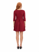 24seven Comfort Essential Maternity Boat Neck Long Sleeve Knee Length Fit N Flare Pocket Dress