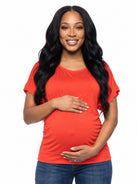 24seven Comfort Basic Maternity Wide Boat Neck Loose Fit Dolman Sleeve Top