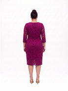 24seven Comfort Elevate Curvy Lace Wrap Dress with Three-Quarter Sleeves