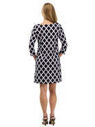 24seven Comfort Essential Petite Three-Quarter Sleeve Boat Neck A-Line Dress