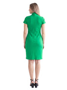 24seven Comfort Essential Maternity Mandarin Collar V Neck Knee Length Faux Wrap Dress
