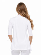 24seven Comfort Basic Maternity Open Front Elbow Sleeve Cascading Drape Loose Fit Jacket