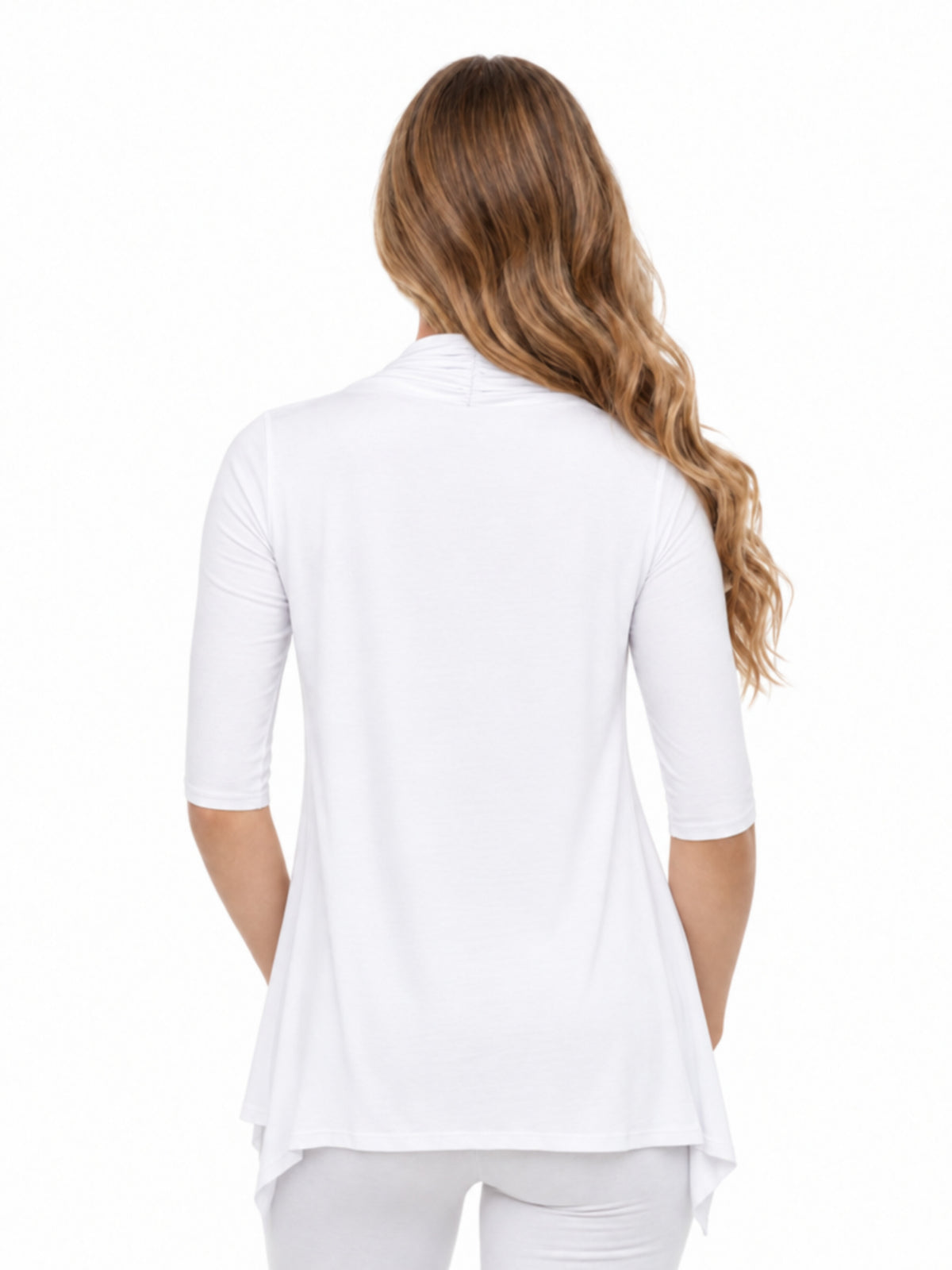 24seven Comfort Basic Maternity Open Front Elbow Sleeve Cascading Drape Loose Fit Jacket