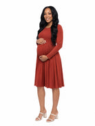 24seven Comfort Essential Maternity Midi Length Fit N Flare Pocket Dress