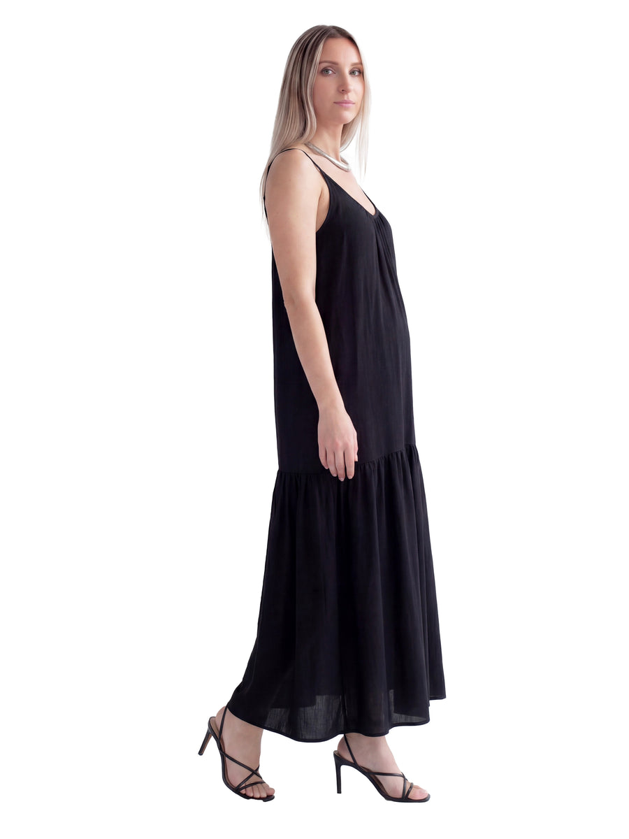 24seven Comfort Essential Maternity Scoop Neck Spaghetti Strap Pocket Maxi Dress