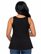24seven Comfort Basic Maternity Scoop Neck Sleeveless Flared Tunic Tank Top