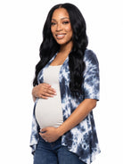 24seven Comfort Essential Maternity Tie Dye Elbow Sleeve Open Front Cardigan