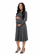 24seven Comfort Essential Maternity Midi Length Fit N Flare Pocket Dress
