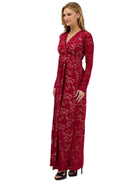 24seven Comfort Elevate Womens Elegant V Neck Long Sleeve Floral Lace Dress
