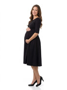 24seven Comfort Essential Maternity Elegant Three-Quarter Sleeve Dress