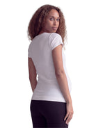 24seven Comfort Basic Maternity Ribbed Knit Round Neck Short Sleeve Top
