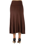 24seven Comfort Basic Maternity Elastic Waist Ankle Length A Line Maxi Skirt