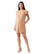 24seven Comfort Essential Maternity V Neck Cap Sleeve Knee Length Pocket Dress