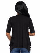 24seven Comfort Basic Maternity Open Front Elbow Sleeve Cascading Drape Loose Fit Jacket