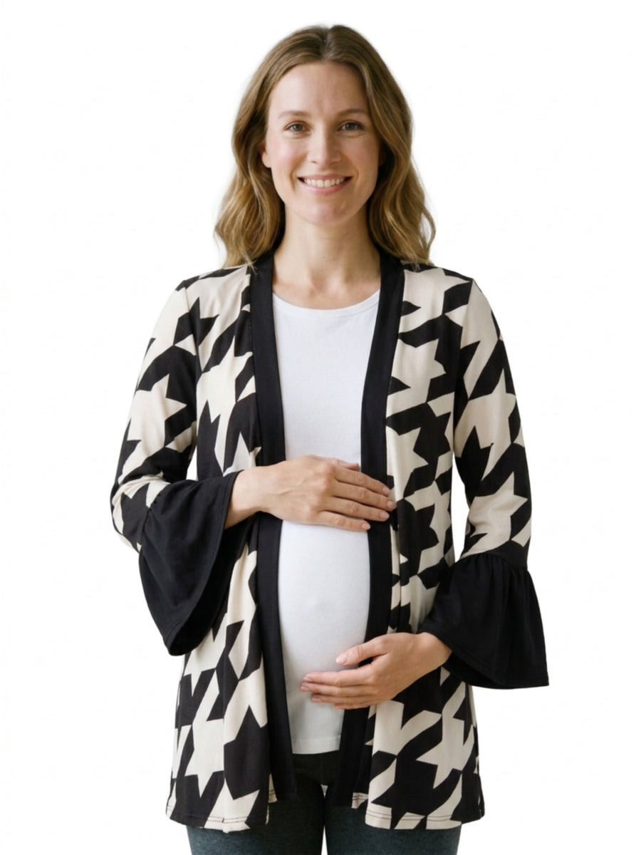 24seven Comfort Essential Maternity Soft Stretch Kimono with Bell Sleeves Jacket