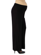 24seven Comfort Basic Maternity Elastic Waist Flared Leg Loose Fit Palazzo Pants