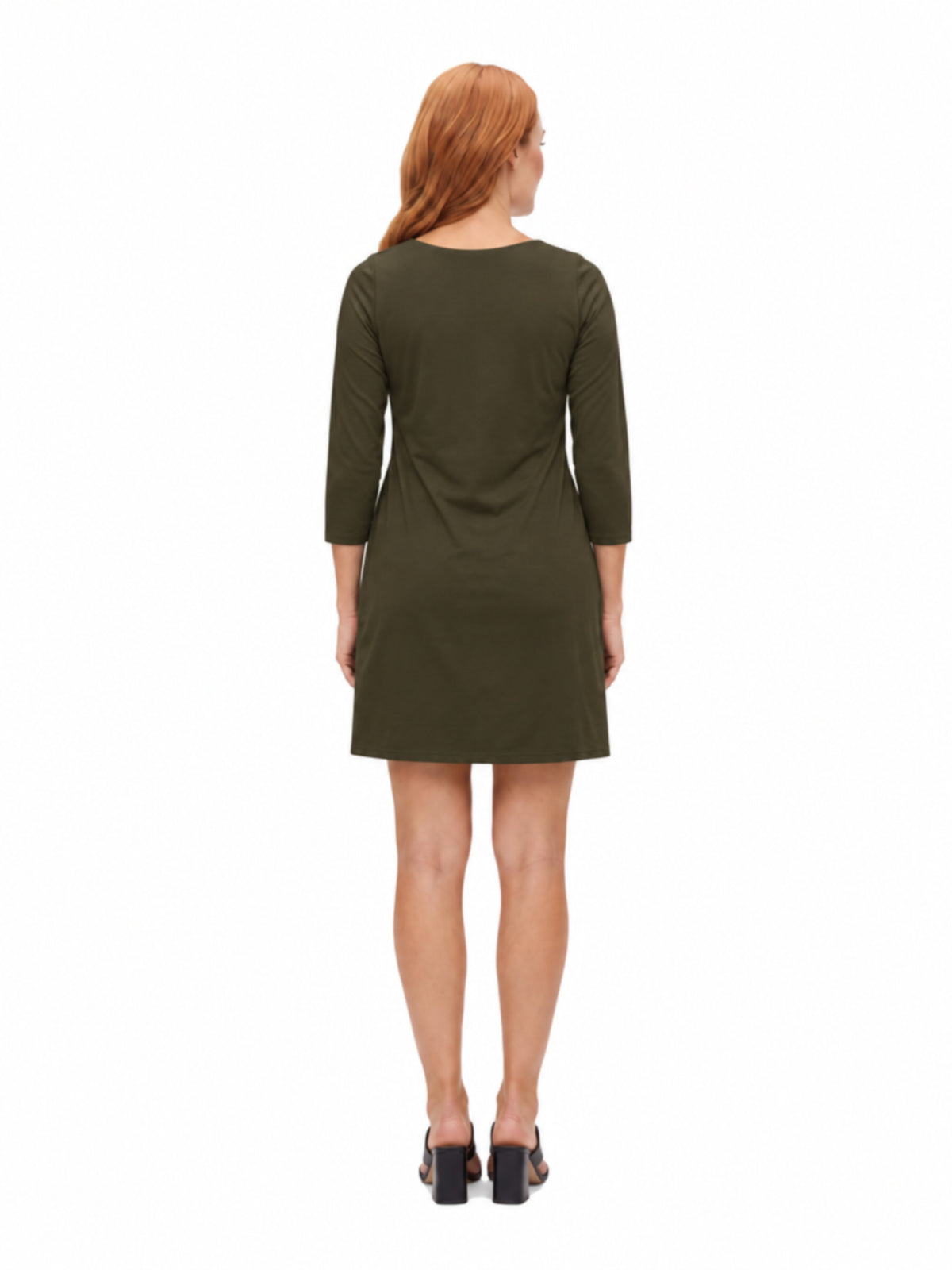 24seven Comfort Essential Maternity Three Quarter Sleeve A Line Knee Length Dress