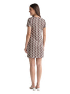 24seven Comfort Essential Maternity Geometric Short Sleeve Round Neck Mini Shift Dress