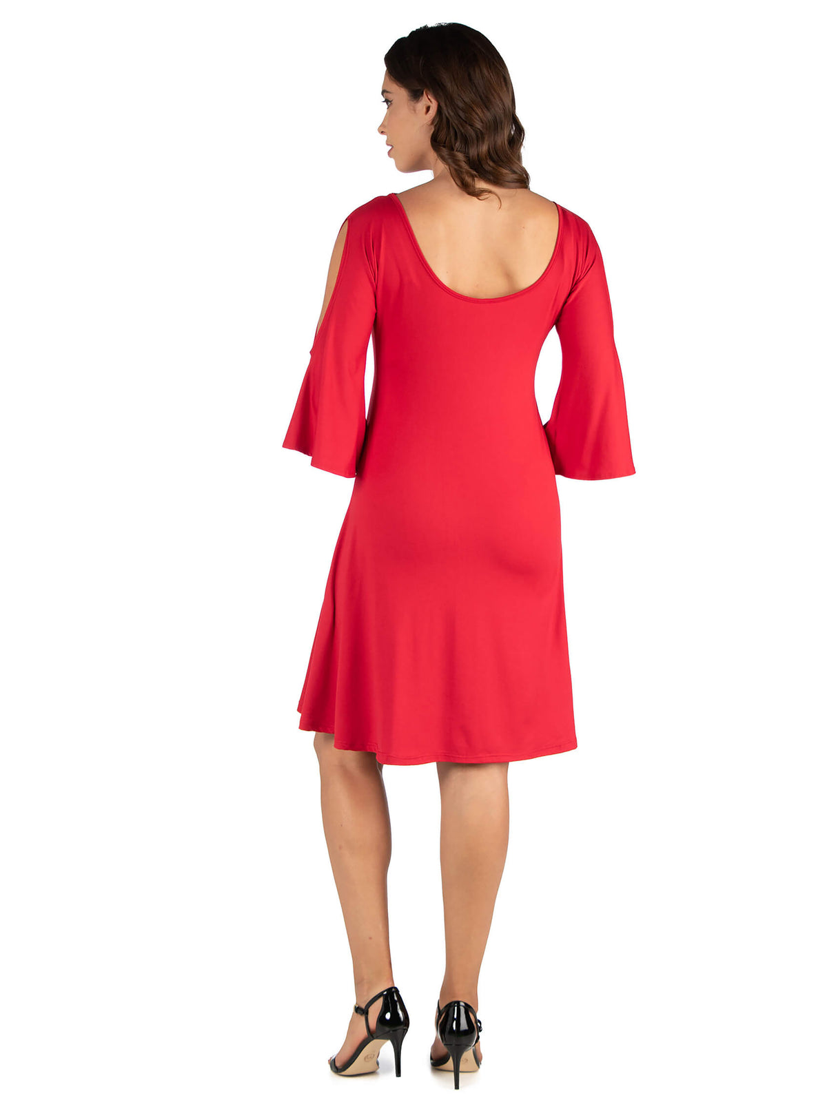 24seven Comfort Essential Maternity Knee Length Cold Shoulder Dress