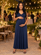 24seven Comfort Essential Maternity V Neck Sleeveless A Line Pocket Maxi Dress