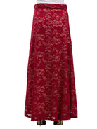 24seven Comfort Elevate Womens Elegant Lace Elastic Waist Maxi Skirt