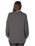 24seven Comfort Essential Petite Button Front Oversized Long Sleeves Jacket
